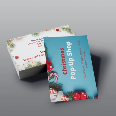 Uncoated Business Cards - Christmas Pop Up